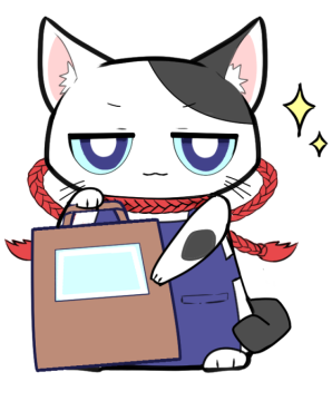 福袋を持ったネコのイラスト